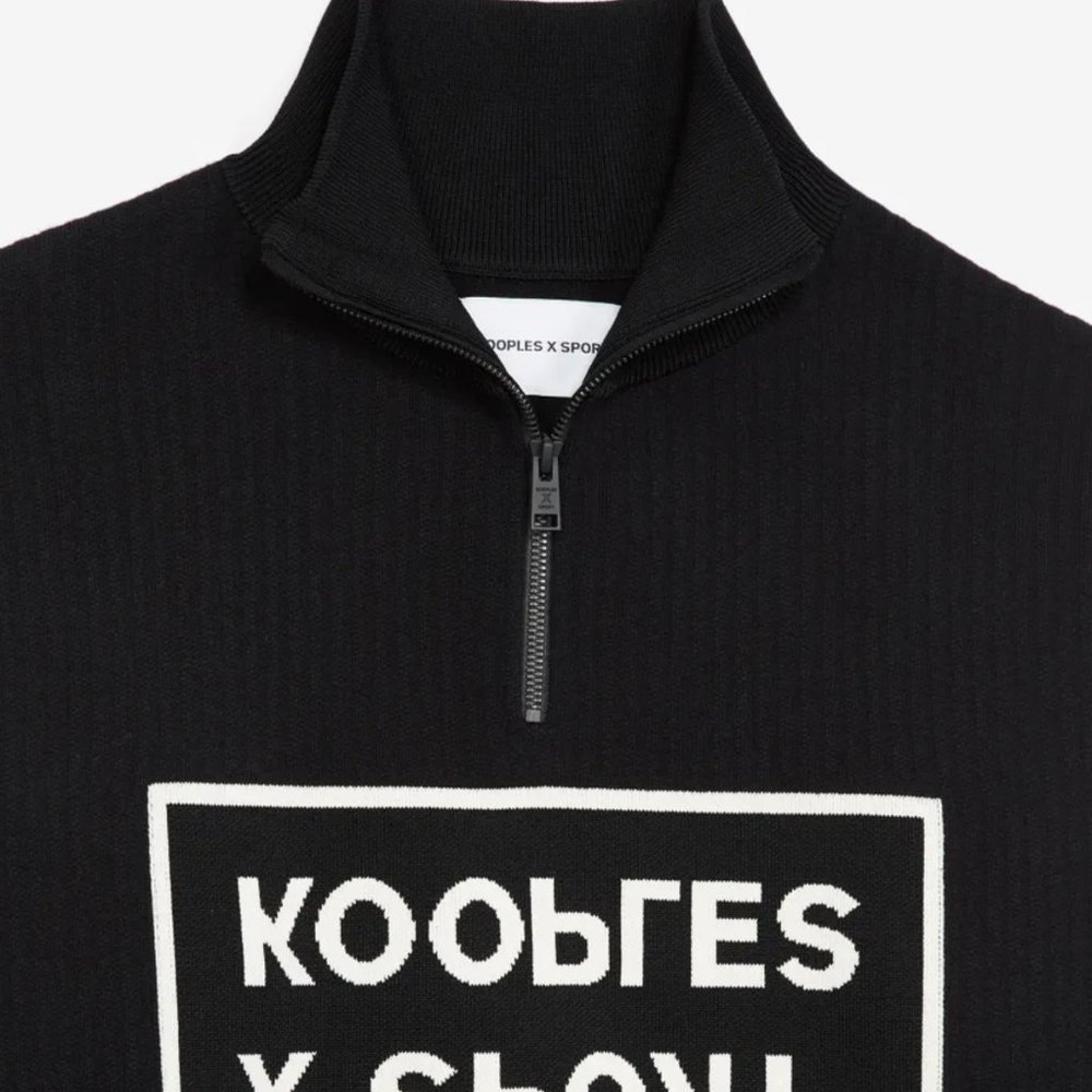 The Kooples BLACK AND WHITE SWEATER IN WOOL W/HIGH NECK - Picture 2 of 4